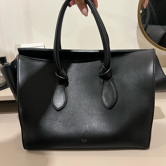 Celine ALL BLACK MONOCHROME tote handbag - Picture 2 of 8